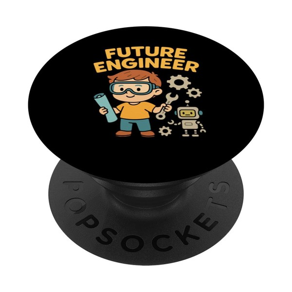 Future Engineer Kids STEM Robot Cartoon PopSockets Adhesive PopGrip