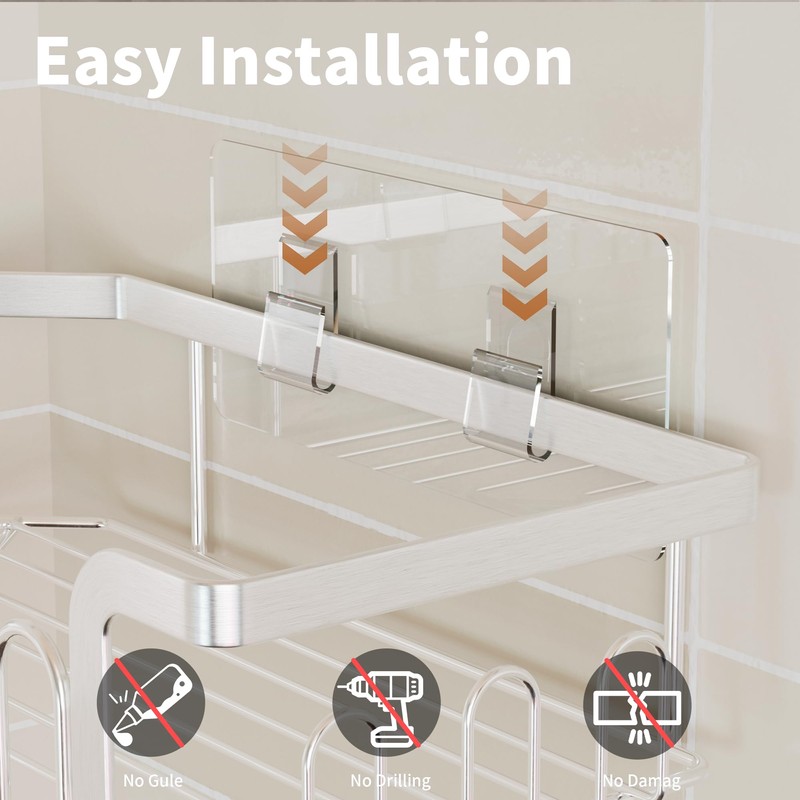 TIDIIABODE Corner Shower Caddy 3 Pack, Shower Shelf with Soap