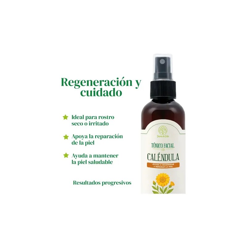 Tónico Facial Caléndula Regenerador Calmante Piel 120ml Todo Tipo De