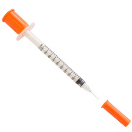 100 Pack 1ml 30Gauge 1/2 Inch Plastic Sterile Syringes for Scientific Labs, Dispensing and Liquids Measuring Syringe Tools