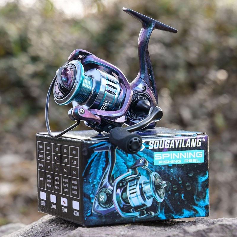 Sougayilang Chameleon Paint Spinning Fishing Reel,Super Powerful Smooth Drag with