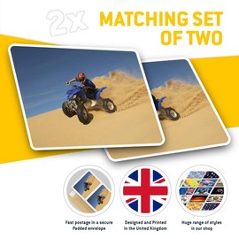 2 x 7.5cm Rectangle Vinyl Stickers - Quad Bike Desert Safari 4x4 12683