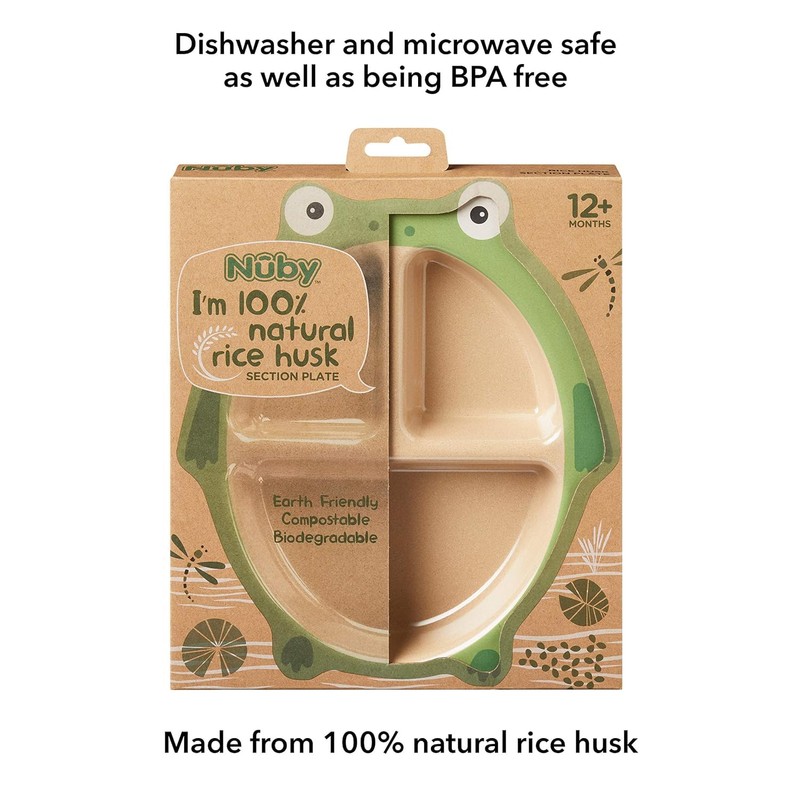 Nuby Rice Husk Plate - Eco-Friendly Tableware - 100% Compostable