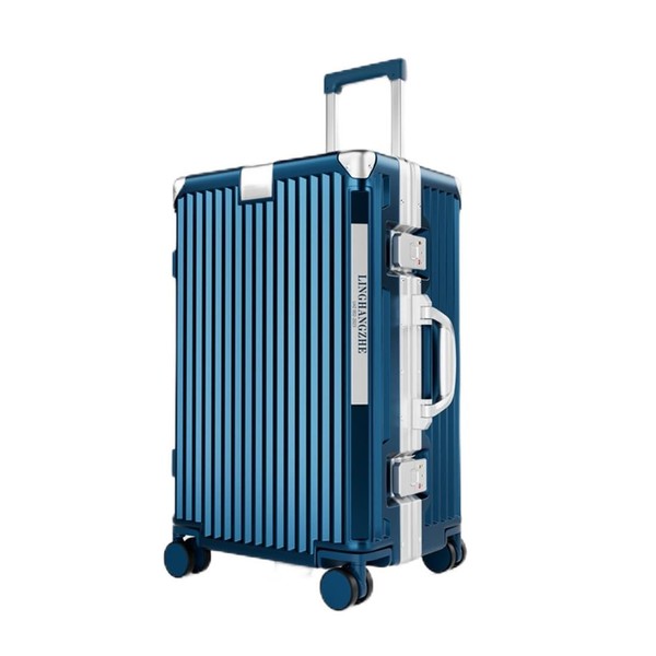 ASCG 24'' Checked/Trunk Luggage Gorgeous Gem-blue 3/7 Split Opening 50%