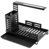 QWORK® Sink Organiser, Black, Kitchen Organiser with Drain Design and
