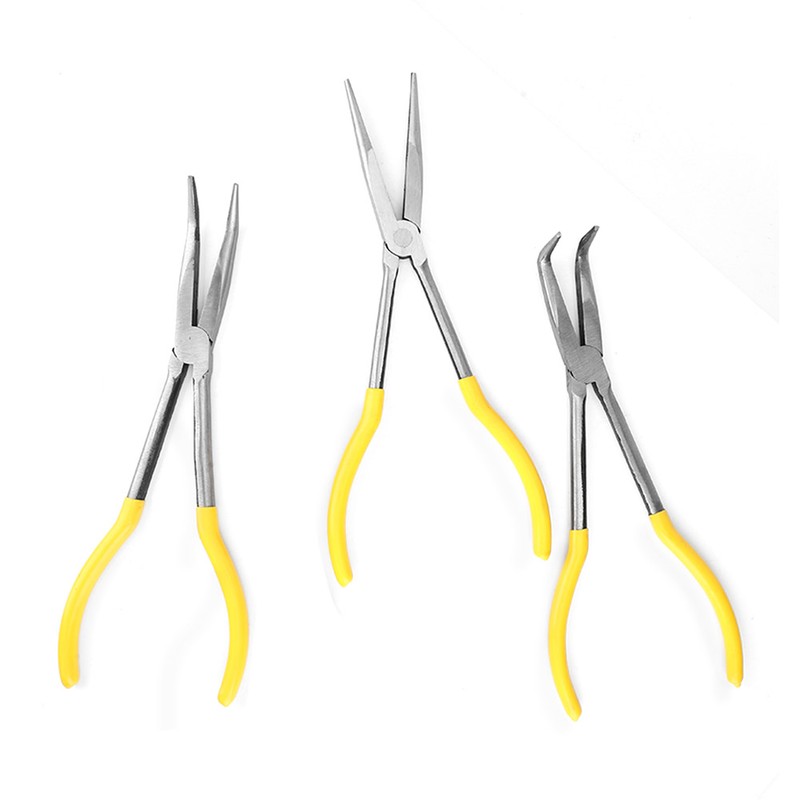 3 Pcs Mechanical Pliers 11in Long 45° 90° Bending Tip