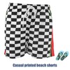 Summer Breathable Beach Shorts Men Black White Plaid Fashionable Casual