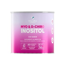 Valara - Myo Inositol Y D Chiro Inositol En Polvo - Relación 401 - Suplemento Alimenticio Para Mujeres - Uso Diario - 60 Porciones - Sin Sabor - 240 G