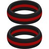 Set of Two (2) Thin Red Line Silicone Rings Size