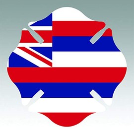RDW Hawaii State Shaped Maltese Cross Sticker Premium Decal Die Cut Fire Firefighter Dept Fireman