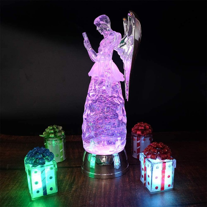 DRomance 11" Angel Snow Globe Lantern Battery Operated with 6