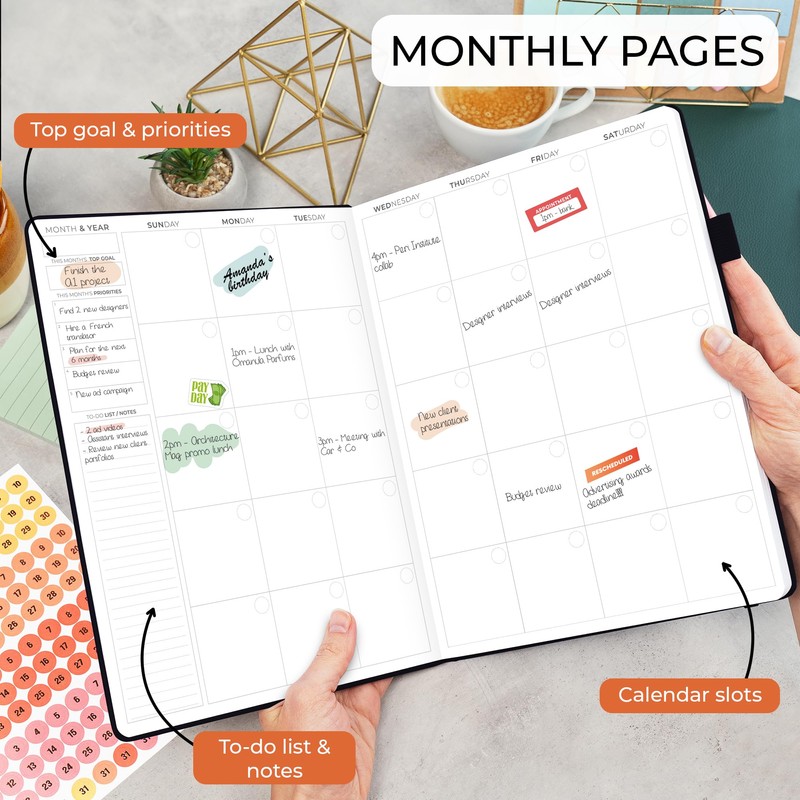 Clever Fox Appointment Book – Hourly Schedule Planner with 15-Minute