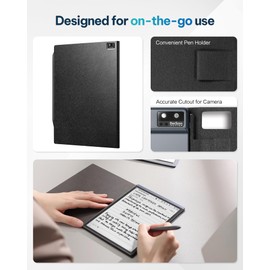 Protective Folio Case for iFLYTEK AINOTE Air2 Note-Taking Tablet 8.2", Premium PU Leather, Slim& Lightweight, Durable Cover with a Pen Clip for E-Ink Writing Tablet, Water and Dustproof, Black