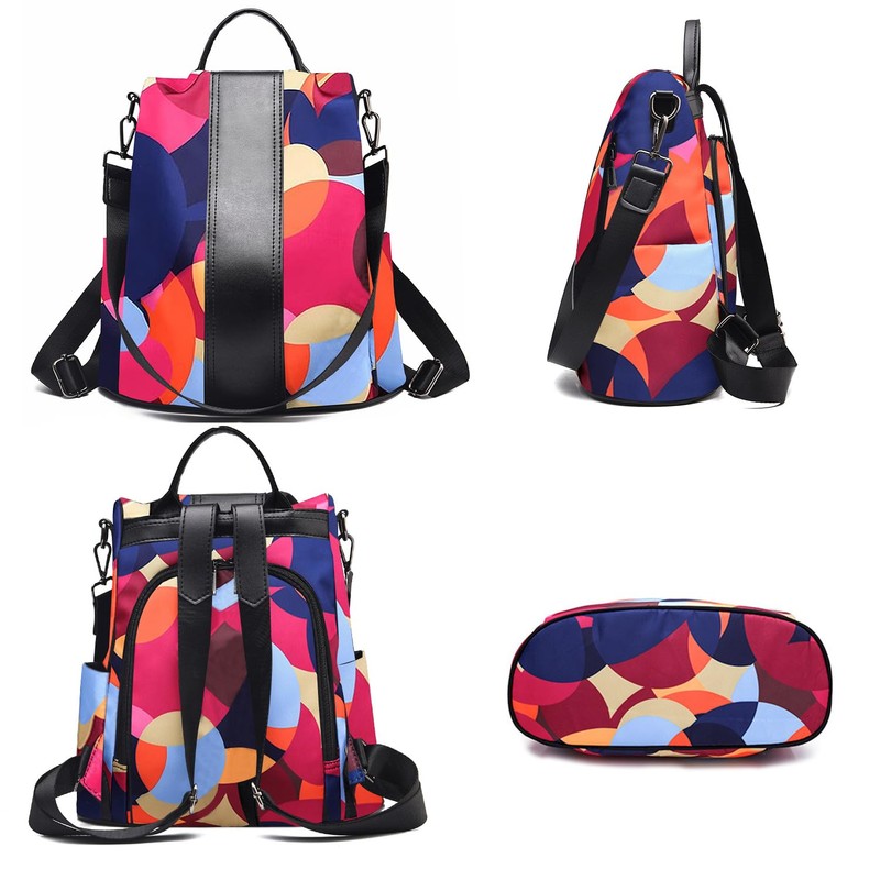 CHARMORE Women's Backpack Waterproof Nylon School Bags Anti-Theft Daypack Shoulder