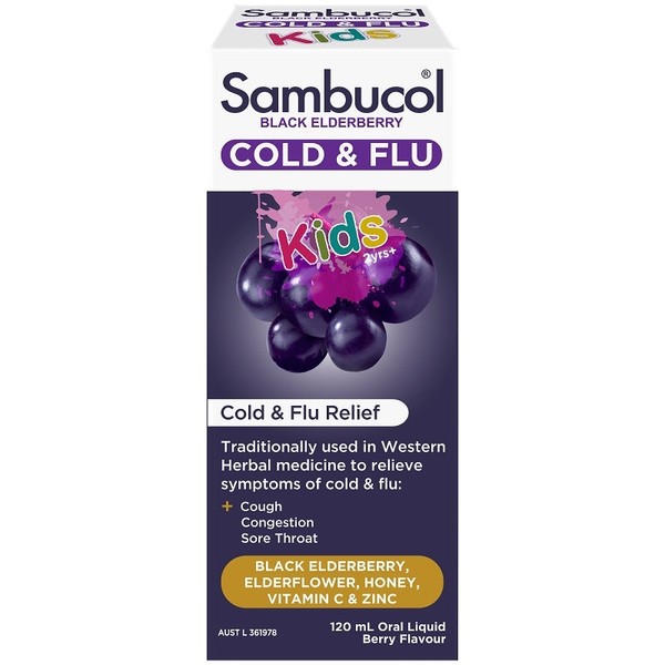 Sambucol Kids Cold & Flu Relief Berry Flavour 120ml