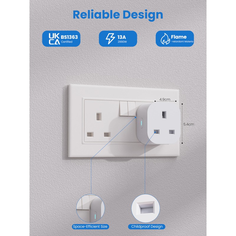 EIGHTREE Smart Plug That Work With Alexa & Google Home,