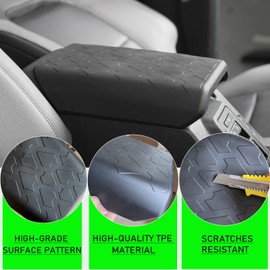 ANMOSVO for Ford Bronco 2021 2022 2023 2024 Center Console Cover - TPE & Waterproof Car Armrest Pad Cover, Scratch Resistance Armrest Cushion 2021 2022 2023 2024 Bronco 2/4 Doors Interior Accessories