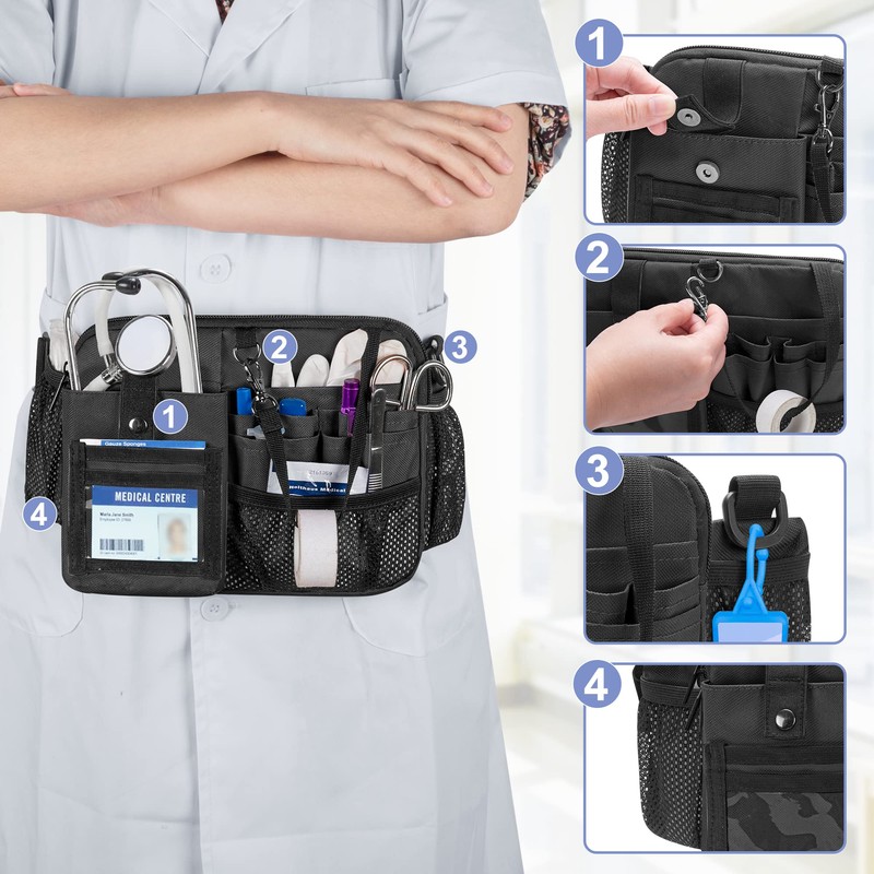 Damero Nurse Pouch, Waist Pouch, Nurse Bag, Work Use, Care,