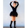Zaclotre Girls Ballet Leotards 4-Layers Tiered Long Sleeve Dance Tutu