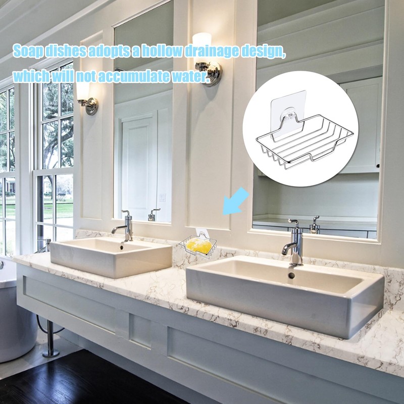 2 Pcs Strong Rustproof Stainless Steel Soap Sponge Holder,Shower Soap