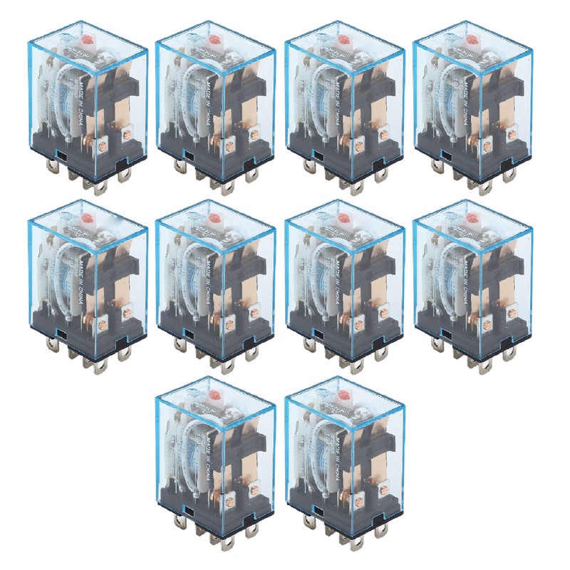 10Pcs Coil Power Relay Small Intermediate Electromagnetic 8 Pin 2