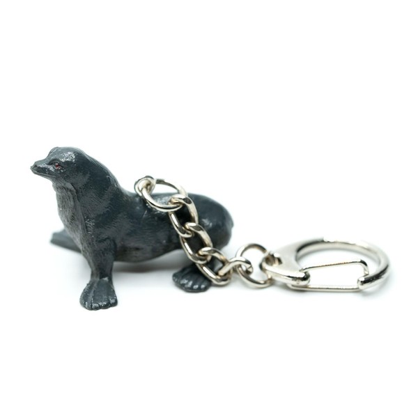 Miniblings Seal keychain pendant key ring dark gray