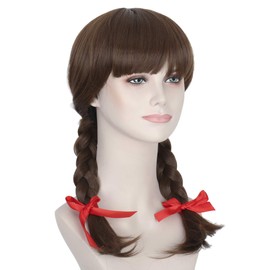 Missuhair Long Brown Braided Wig Girl's Braided Hair Accessories Conjuring Cosplay Wig