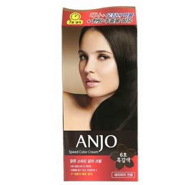 Anjo Hair Dye Speed ​​Color Cream Ink No. 6 Dark Brown (W61FAB9) - Basic product / 안조 헤어염색약 스피드 칼라 크림 먹물 6호 흑갈색 (W61FAB9) - 기본상품