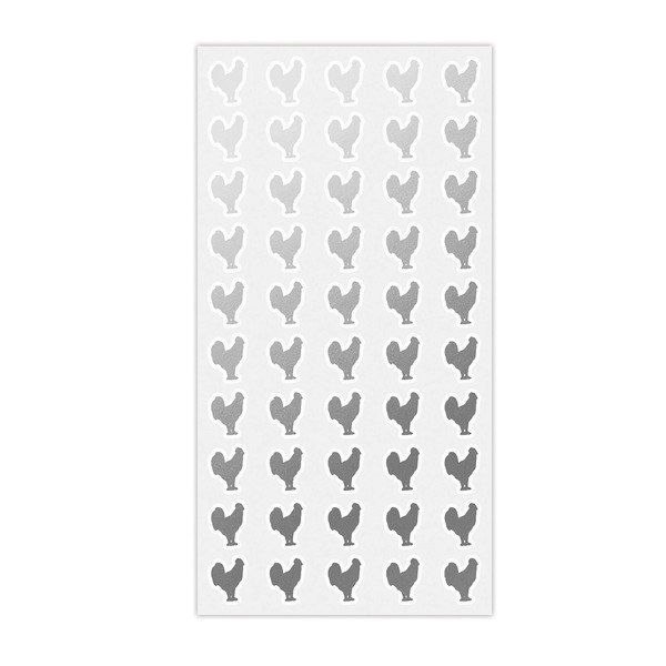 50 Wedding Meal Stickers for Place Cards - Place Card Menu Choices - Wedding Meal Choice Stickers (Silver, Chicken)
