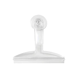iDesign 22200 Shower Squeegee, Small Window Squeegee with Strong Suction Cup Made of Plastic, Practical Shower Screen Wiper with Wide Lip for Bathroom, Clear