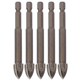 5Pcs Cross Drill Bit 1/4in Hex Shank Tile Glass Ceramic Concrete Hole Opener Hard Alloy Tool12mm