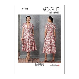 Vogue Misses' Dress Sewing Pattern Kit by Badgley Mischka, Design Code V1898, Sizes 16-18-20-22-24