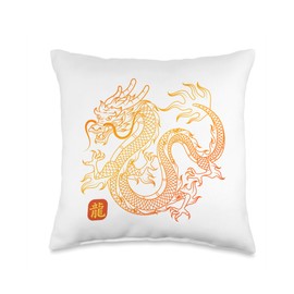 2024 Chinese New Year of Dragon Martial Arts Shirt Chinese New Year of Dragon Kung Fu Themed Throw Pillow, 16x16, Multicolor