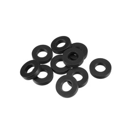 TOP-VIGOR 10Pcs Rubber Flat Washers, 18mm OD 9mm ID 4mm Thickness Heavy Duty Black Rubber Grommet Vibration Damping Pads Sealing Gasket Washers for Faucet Pipe Water Hose Fastener Bolt