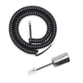 Awishwell Phone Cord Detangler for Desk Phones, 1 Pack Phone Cord for Landline 8 Ft Uncoiled (1.4 Ft Coiled) and 1 Pack 360 Degree Rotating Telephone Wire Detangler Tangle Free, Black