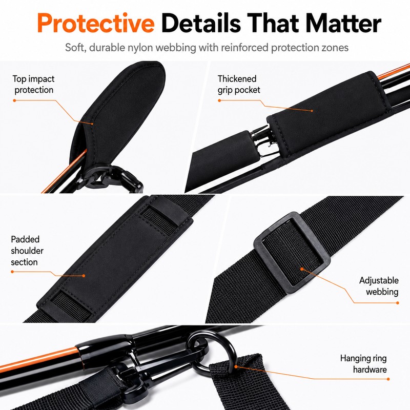 Fishing Rod Carry Strap for Travel & Storage – Adjustable