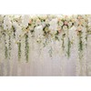 Xiaoterna 8x6ft White Flower Backdrop Bridal Flowers Wall Backdrop Floral