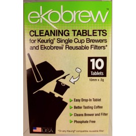 Ekobrew Keurig Cleaning Tablets 10 Ct Single Cup Coffee Cleaner Brewers & Ekobrew Filter