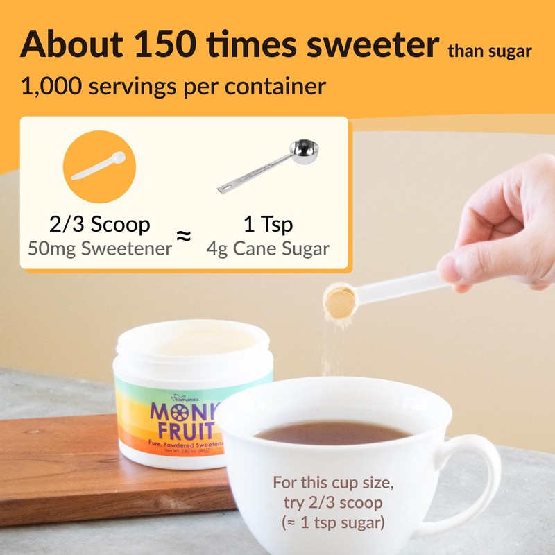 NAMANNA Pure Monk Fruit Sweetener - Zero Calorie, Zero Carb,
