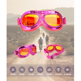 CRG Sports Motorcycle Goggle Aviator Pilot Style Cruiser Scooter Motocross Goggles for Man, Woman, Adult