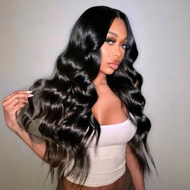 RASHINEE Hair 360 Lace Front Wigs Body Wave Invisi Strap Snug Fit 360 Glueless Wig 100% Human Hair HD Lace Pre-Bleached Knots Pre-Cut and Pre-Plucked Natural Hairline (Natural Black, 24 inches)