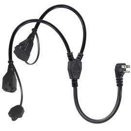 wininks 1 to 2 Outlet Extension Y Splitter Cable, 2.5FT NEMA 5-15P to 2 X NEMA 5-15R 3 Prong Power Cord, 2 Ways Extension Power Cord, Heavy Duty Flat Plug Outlet Supply Cable, 13A 125V