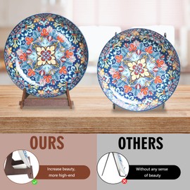 DMREFIT Plate Stands for Display,15.5 Inch Large wooden Plate Holder Display Stands,Frame holder stand for Book, Picture,plaque, Decorative Plate, Photo and Platter, Tabletop Art.(1 Pack )