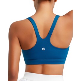 RUNNING GIRL Sports Bras for Women High Support,Molded Cups High Impact Sports Bra for Women Large Bust(3083_Blue_M)