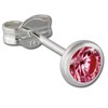 SilberDream Earrings 4 mm 925 Silver Stud Earrings Zirconia Ruby