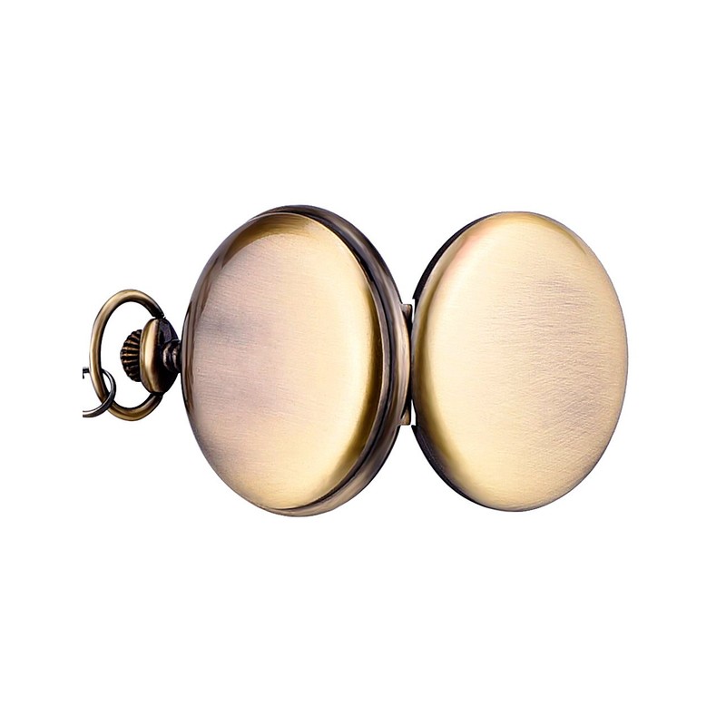 Mudder Classic Smooth Vintage Steel Mens Pocket Watch Xmas(Bronze)
