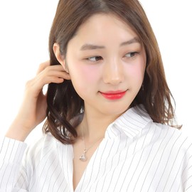 Miaomyao Cubic Zirconia Silver Dangling Stone Tiara Necklace Accessory Women's Gift Pouch Set, stainless-steel, Cubic Zirconia