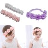 Jilukibo Baby Elastic Lace Bows Flower Headbands, Stretch Gold Princess