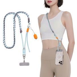 PGYTECH LinkGo Hand-Braided Phone Lanyard, Adjustable Phone Strap Crossbody with Lens Cloth for Photography, Anti Theft and Quick Release for All Smartphones