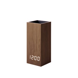 Red Nova Standuhr wecker digital Uhr LED digitaler wecker, wecker Holz, Pampasgras, Uhrzeit/Temperatur und Soundsteuerung, für Nachttisch,Schlafzimmer, Deko Küche, Esszimmer, Deko Wohnzimmer (Braun)